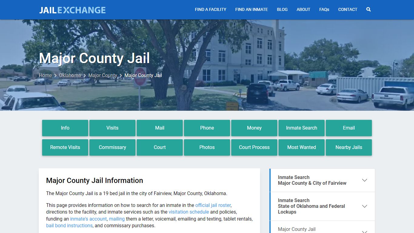 Major County Jail, OK Inmate Search, Information